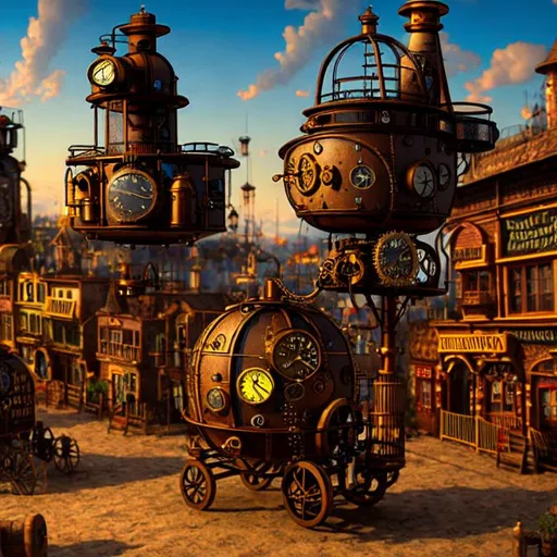 Prompt: steampunk airsip village 8k HDDR