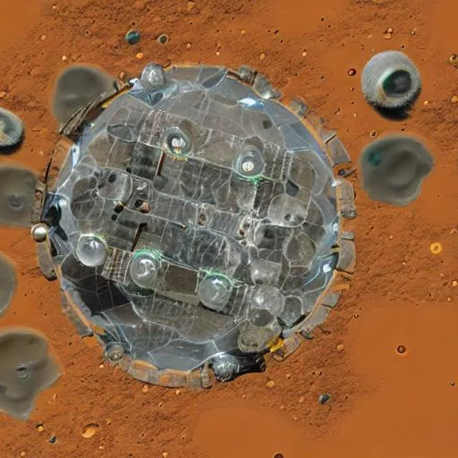 Prompt: Building a colony on mars with fungi
