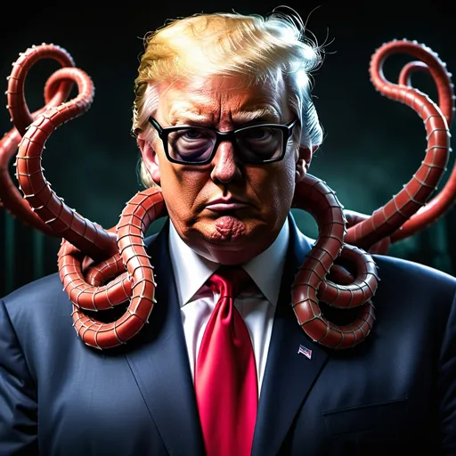 Prompt: president Donald trump as the villain Doctor Octopus from spiderman