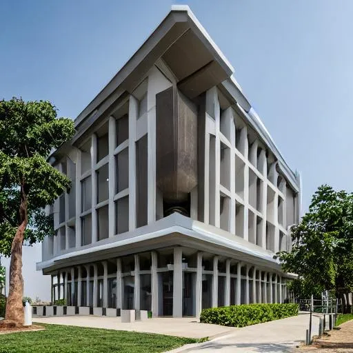 Prompt: Modern government embassy  inspired Congolese architecture with precolonial congolese art inspiration and Congolese minerals, volumetric natural light, ultra realistic, vray,  hd