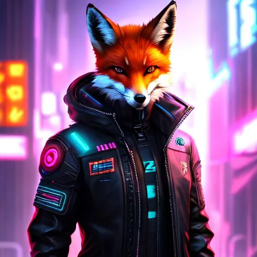 Prompt: cyberpunk fox