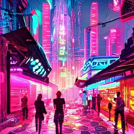 Prompt: neon cyberpunk futuristic city