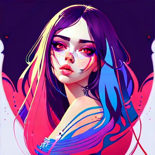 Melancholy Beauty 2d Vector Illustration Portrait Openart