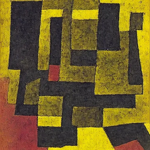 Prompt: paul klee painting 1921 lines yellow
