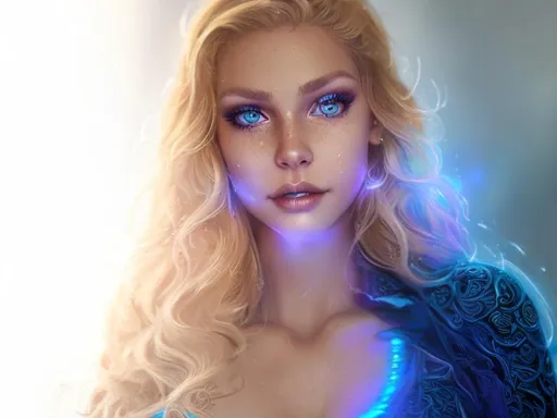 Intricate Female Sparkling Blue Eyes Blonde Hair Openart