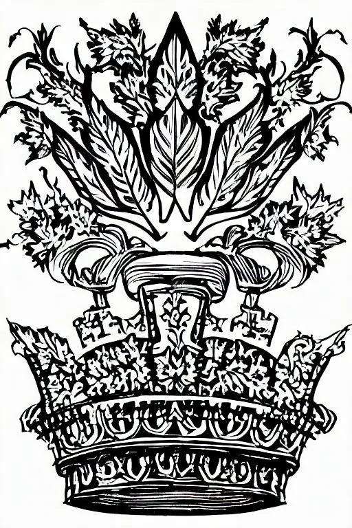 Prompt: traditionalism + monarchy + Maple Leaf + Crown + coat of arms + sketch + calligraphy




 