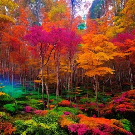 Prompt: Colorfull, mushrom forest,