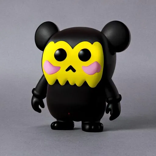 Prompt: Cute spooky kaws character Japanese animated Funko pop domo cartoon hit with kids and adults SpongeBob round head fancy shaded professional edited 