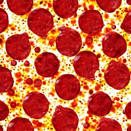 Prompt: seamless pepperoni pizza texture