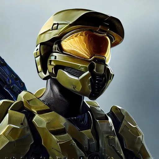 Prompt: Professional digital art of a halo marine, intricate details, face, full body portrait, headshot, illustration, UHD, 4K