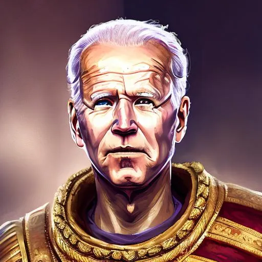 Prompt: Joe Biden as roman emperor, painted