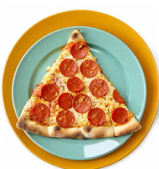 Prompt: Pizza on a plate.