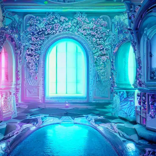 Prompt: Paradise in heaven, Vivid, V-Ray Lighting, Reflections, Refraction, Intricate Details, Realistic, Sharp, Octane Render, UHD, 4K, 8K, pastel colors
