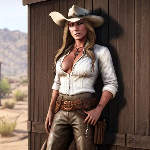 Attractive Feminine Sadie Adler From Rdr2 With Face