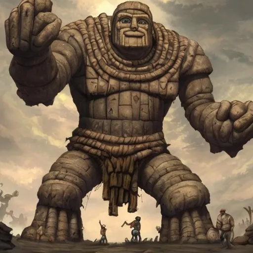 Prompt: aztec giant golem