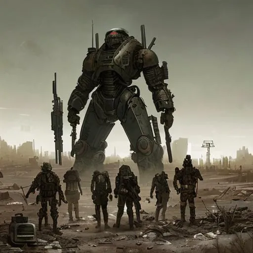 A group of post-apocalyptic scavengers armed with fu... | OpenArt