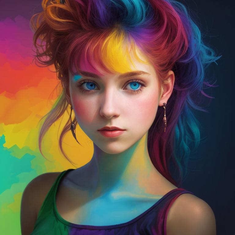 colorful image of a young lady