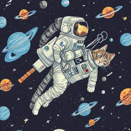 Prompt: A cat in outer space