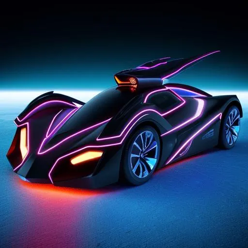 Prompt: Futuristic hyper Batmobile on fire and ice sharp cosmic speed burning flames burst