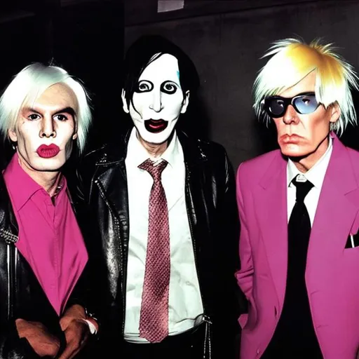 Prompt: Si se hubieran encontrado Marilyn Manson y Andy Warhol 