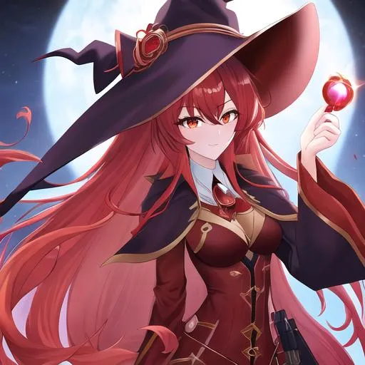 Prompt: Zerif 1male (Red side-swept hair covering his right eye)and Haley dressed up as witches, UHD, 8K, Highly detailed, insane detail, best quality, high quality, 