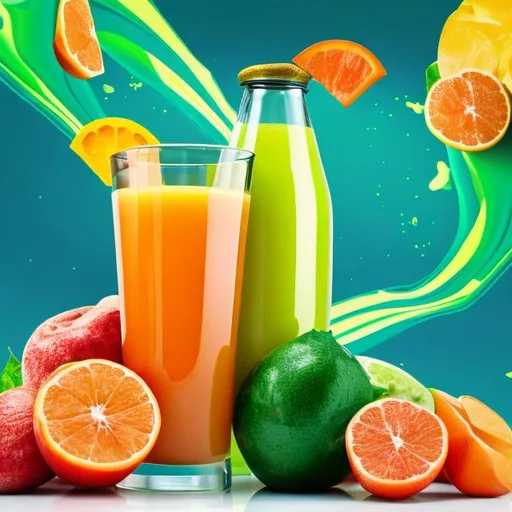 Prompt: the juice and background that match each other 
