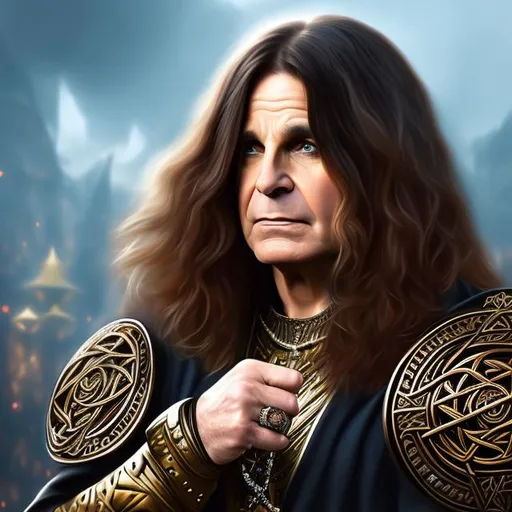 Prompt: fantasy art, digital painting, Ozzy Osbourne as a Celtic warrior