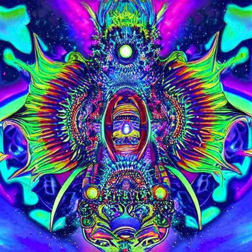 Prompt: Divine exotic surreal abstract galactic demonic shamanic multiple orgasmic Rebirth INSIDE a 7dimensional vulcan colorful detailed photograph