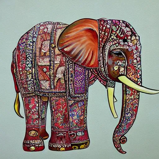 Prompt: south asian inspired elephant art

