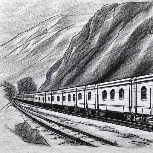 indian railway station drawing