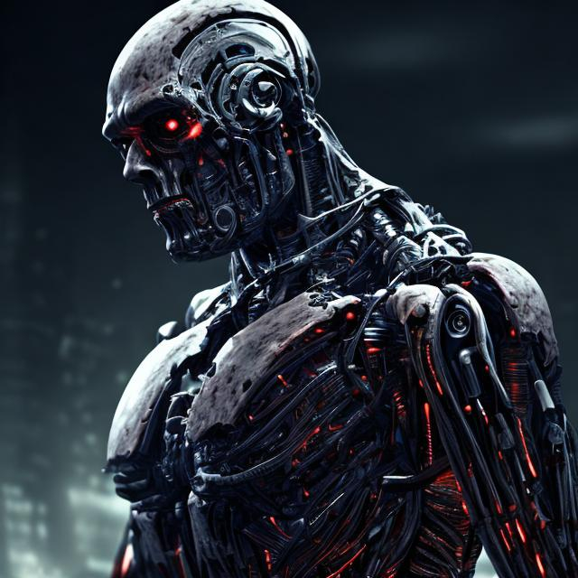 ALMOST HUMAN flesh cyborg dark theme robotic backgro...