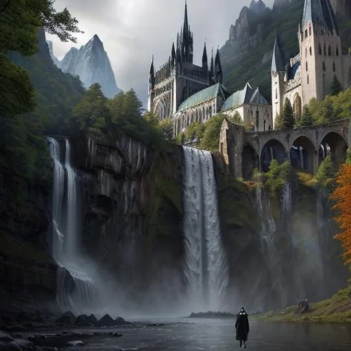 Prompt: a fantasy rpg  cathedral place in a city , cinematic scenery,  (waterfalls in the background, art by Alexandr Shabanov, art by Michal Karcz, art by Grzegorz Rutkowski)+++, photorealistic 64k resolution, HDR, epic, expansive, brilliant, stunning, hyperdetailedphotorealistic , ultra detailed, hyperrealistic, surreal, matte painting, unreal engine 5, UHD, first player sight

