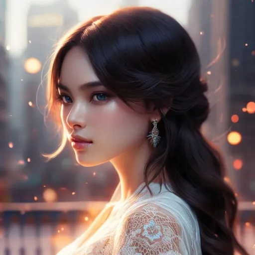 Prompt: Closeup face portrait of a #3238# woman, smooth soft skin, big dreamy eyes, beautiful intricate colored hair, symmetrical, anime wide eyes, soft lighting, detailed face, by makoto shinkai, stanley artgerm lau, wlop, rossdraws, concept art, digital painting, looking into camera