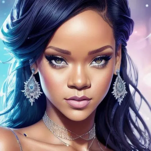 Prompt: rihanna splash art, hyper detailed perfect face, beautiful women, full body, long legs, perfect body, high-resolution cute face, perfect proportions,smiling, intricate hyperdetailed hair, light makeup, sparkling, highly detailed, intricate hyperdetailed shining eyes, ethereal,elegant, exquisite, graceful, delicate, intricate, hopeful, HDR, UHD, high res, 64k, cinematic lighting, special effects, hd octane render, professional photograph, studio lighting, trending on artstation
