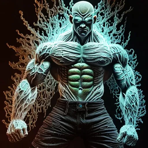 Prompt: 64K masterpiece intricate hyperdetailed breathtaking 3D glowing black oil painting medium portrait of Son Goku, black trousers, intricate hyperdetailed muscular body, intricate hyperdetailed muscles, glowing white light reflection on the muscles, hyperdetailed intricate hard standing glowing hair, hyperdetailed glowing angry white eyes, detailed face, white glowing muscles, white glowing body, white glowing skin, semi-polaroid monochrome photography, hyperdetailed complex, character concept, hyperdetailed intricate glowing shining glamorous white water drop floating in the air, very angry, intricate glowing light reflection, intricate hyperdetailed glowing iridescent reflection, strong glowing white light on the hair, contrast white head light, hyperdetailed very strong black shading, very strong black muscle shadow, professional award-winning photography, maximalist photo illustration 64k, resolution High Res intricately detailed, impressionist painting, yellow color splash, illustration, key visual, panoramic, cinematic, masterfully crafted, 8k resolution, stunning, ultra detailed, expressive, hypermaximalist, UHD, HDR, UHD render, 3D render, 64K, hyperdetailed intricate watercolor mix oil painting on the body, Toriyama Akira