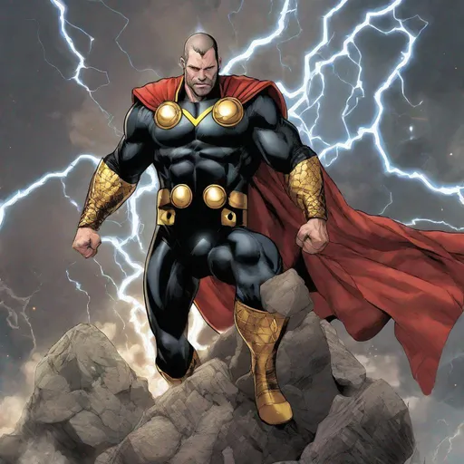 Prompt: Thor and  Black adam combined 