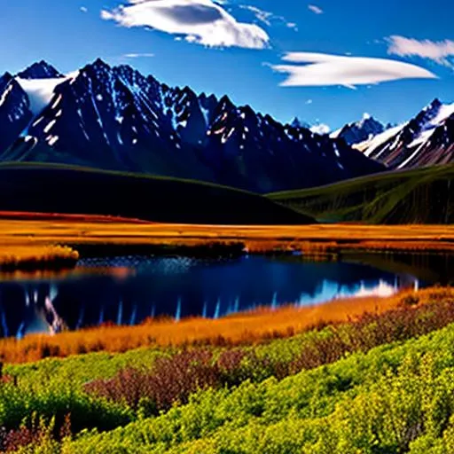 Prompt: Alaskan mountains mid spring
(Lots of wildlife)