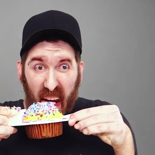 edp445 eating a cupcake, Stable Diffusion