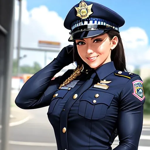 Prompt: woman, realistic, police uniform, policewoman, <lora:fbb:0.8> ( police uniform, policewoman ),(smiling:1.1),(shiny skin:1.1),blush, (looking at viewer), ( see-through,muscular,toned),arms up,armpits, elbow gloves,gloves,(sci-fi,cityscape,overview,slit miniskirt,flash,rain,cyberpunk), masterpiece, highest quality, highres,absurdres,realistic,