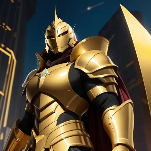 Prompt: Mrjaygunz with golden armor