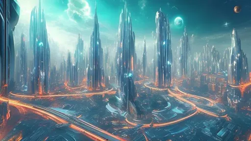 Prompt: Heavenly divine holy ultra modern city, with gloomy and adventurous environment, high tech, cool lights, spaceships and flying cars. God at the center floating
