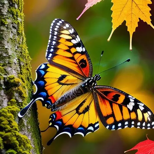 Prompt: long shot super detailed lifelike illustration, intricately detailed, portrait of super beautiful butterfly, autofocus, dramatic weather, fall, yellow and red Leafs, rainy day, blir forest{background} trees, dramatic rainy day, big and high waterfall.

masterpiece photoghrafic real digatal ultra realistic hyperdetailed 

 cinematic light, movie, high contrast 


volumetric lighting maximalist photo illustration 4k, resolution high res intricately detailed complex,

soft focus, realistic, heroic fantasy art, clean art, professional, colorful, rich deep color, concept art, CGI winning award, UHD, HDR, 8K, RPG, UHD render, HDR render, 3D render cinema 4D