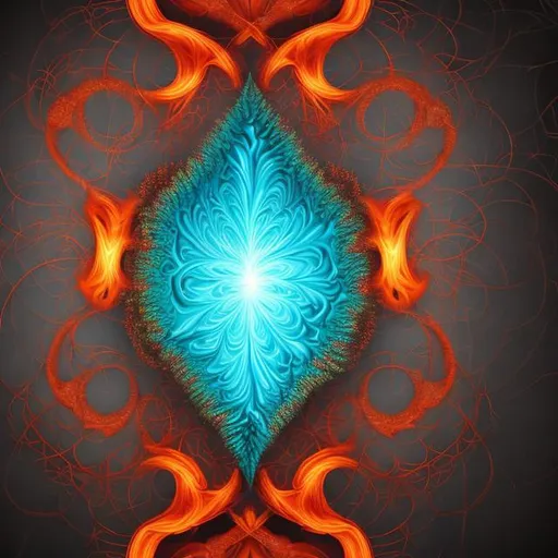 Prompt: element of fire
image using fractals and a symbol

