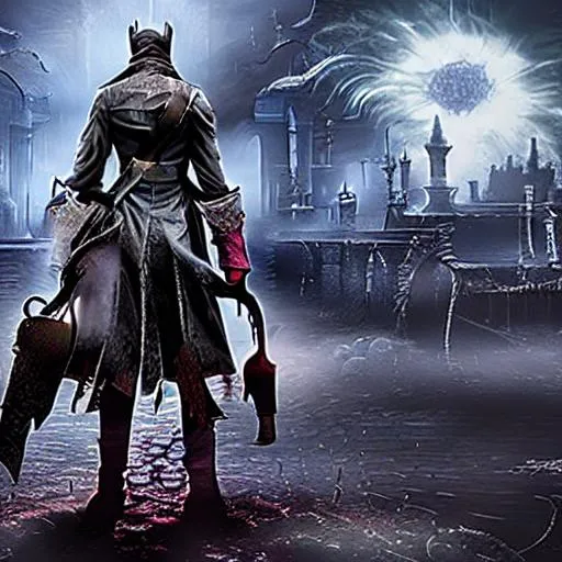 Prompt: Sonic in Bloodborne