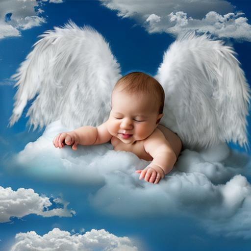 photo realistic adorable infant angel playing in the... | OpenArt