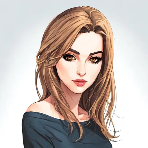 Prompt: Beautiful woman cartoon portrait 