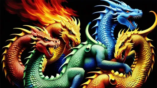 Prompt: Dragons in a group hug, intricately detailed, hyperrealistic, Hyper Detailed, Photorealistic, cool colors, deep color, thunderstorm, Fire, radiant, 8k resolution