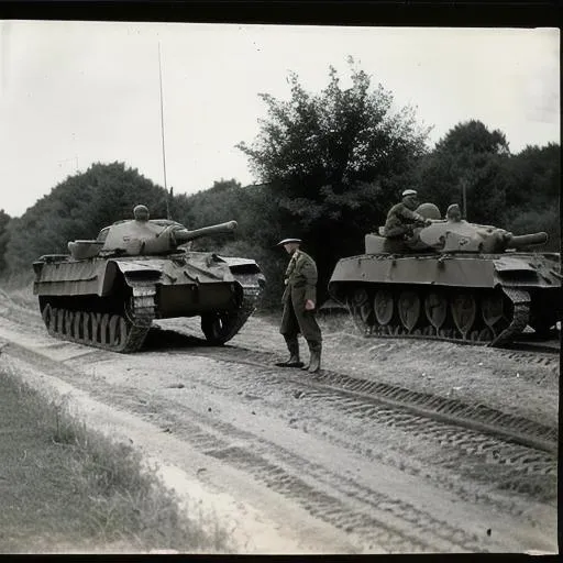 Allied advance on Bapaume, France, ca. 1917. Two tan... | OpenArt