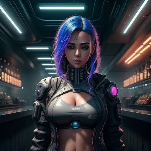 Prompt: cyberpunk girl in cloudy smoked filled bar, mechanical, excited, symmetrical, perfect composition, hyperrealistic, super detailed, 8k, high quality, Splash art, front, epic Instagram, artstation, hyperdetailed intricately detailed, unreal engine, intricate detail, splash screen, complementary colors, concept art, 8k, heavy strokes, splash arts, full height, full body focus