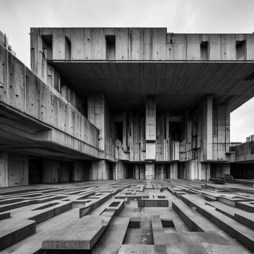 Prompt: a mega structure, brutalist architecture, 